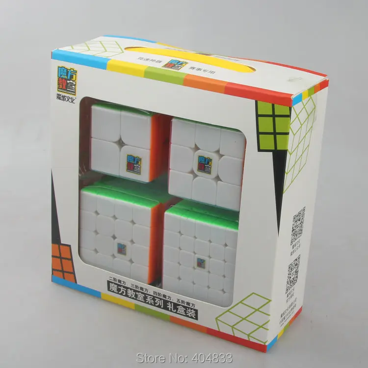 Mofangjiaoshi 2x2 3x3 4x4 5x5 Stickerless набор подарочной коробке Cubo magico Speedcube Развивающие игрушки