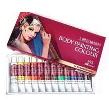 Краска для тела 12 цветов макияж для тела художественная краска для рисования пигмент светящийся цвет причудливая краска для вечерние Хэллоуин