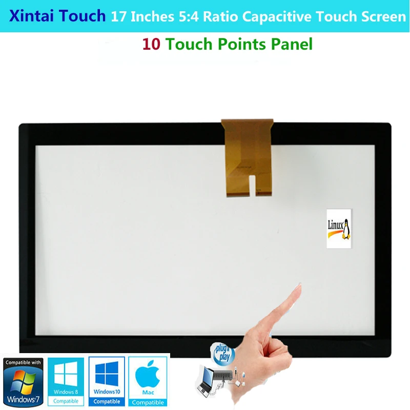 Xintai Touch 17 дюймов 5:4 соотношение проецируемый емкостный дисплей экран панель с 10 сенсорными точками Plug& Play