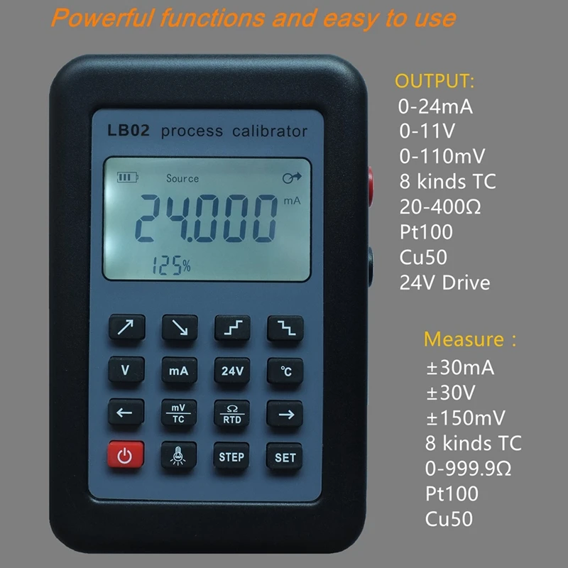 

New Lb02 Resistance Voltage Meter 4-20Ma 0-10V/Mv Signal Generator Source Thermocouple Pt100 Temperature Process Calibrator Te
