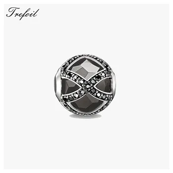 

DIY Beads Black Mahalani Bead,Fashion Silver Jewelry Trendy Crystal Gift For Women Girl Fir Bracelets Necklace Choker 2018 New