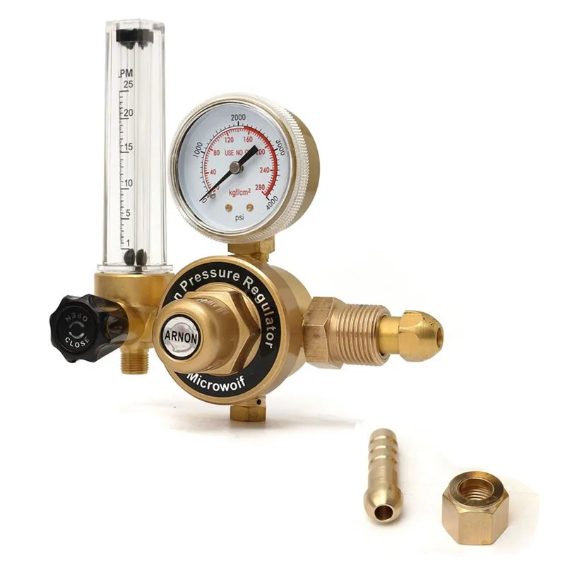 

AR Argon CO2 Gauge Pressure Regulator Mig Tig Flow Meter Control Valve Reducer Welding Gas Single Tube Aquarium
