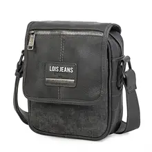 Lois Collectables Teslin сумка через плечо Мужская кожа PU цвета черный, коричневый и темно-серый 96516