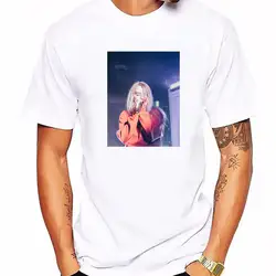 Популярные Billie Eilish певица футболка с принтом Мужская/wo Для мужчин высокое качество Для мужчин s»; летние футболки в стиле хип 2019 короткий