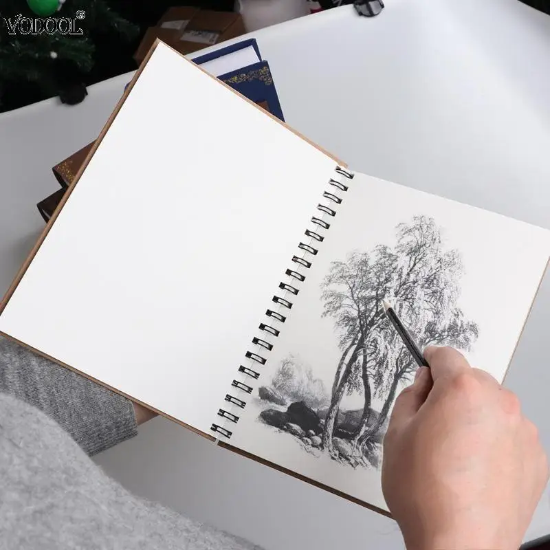 

16K/8K/A4 Retro Kraft Ppaer Cover Sketchbook Sketch Book Drawing Graffiti Notebook Book Painting Paper Office School Supplies
