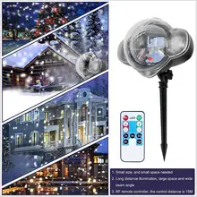 Светодиодный сценический свет Водонепроницаемый светодиодный проектор снежинки лампа Рождественское украшение освещение праздник в доме и под открытым небом Снежная сцена садовый свет