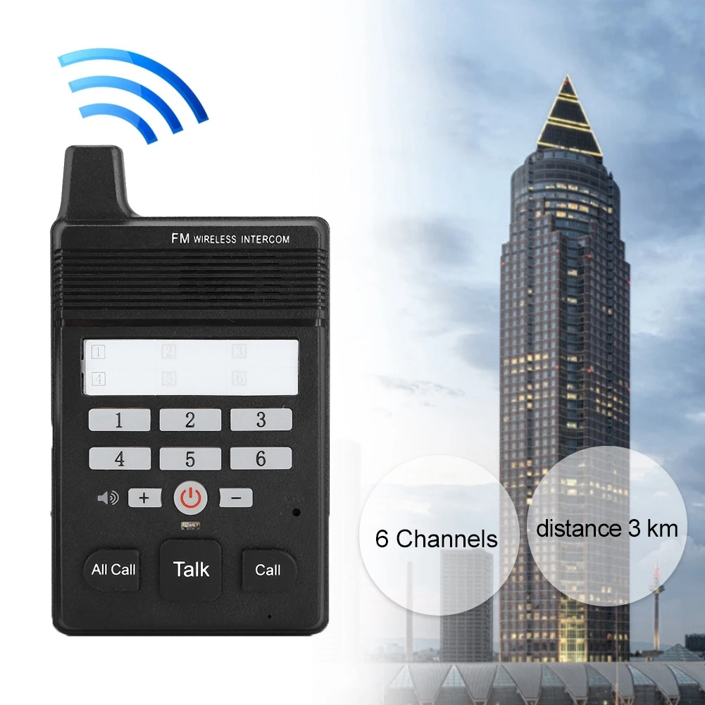 

SK12V6 6 Channel Wireless Office Home Hospital Walkie Talkie Intercom Two Way Radio 2019 NEW