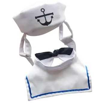 

Pet Dog Cat Sailor Clothing Tie Hat Navy Suits Costume Dress Up for Pet Party