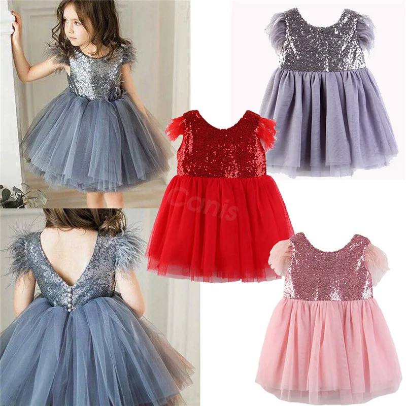 

Children Clothing Christmas Girls Dress Summer Princess Wedding Party Tassel dress sequins Sleeveless New Year For Girls Clothes