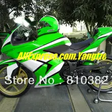 Литья под давлением обтекателя комплект для KAWASAKI Ninja ZX250R ZX-250R 2008 2012 ZX 250R EX250 08 09 10 11 12 обтекатель зеленый, белый комплект