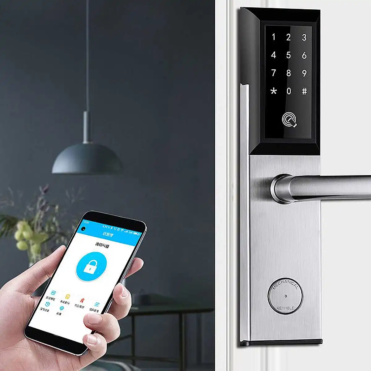 

Security Electronic Door Lock APP WIFI bluetooth Smart Screen Lock, Digital Code Keypad Deadbolt For Home Hotel Apartment