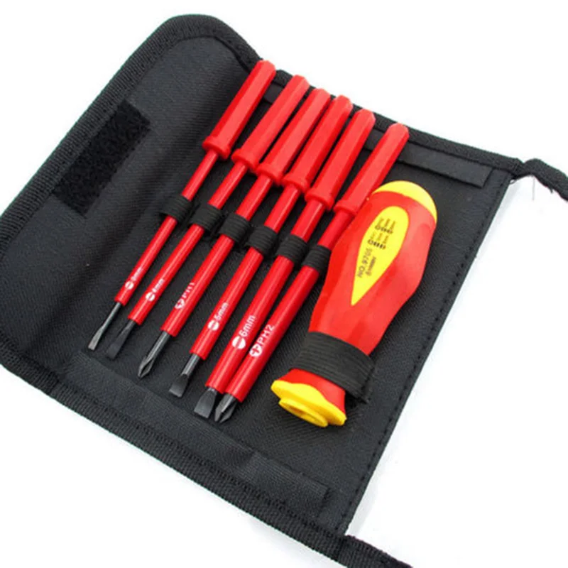 

7× Electrician Insulated Electrical Dual Head Hand Screwdriver Tool Alloy Steel