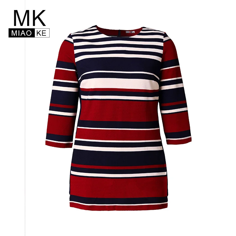 

Miaoke Ladies Plus Size stripe long sleeve shirt women High Quality Clothing Fashion pastel goth vintage large size shirts tee