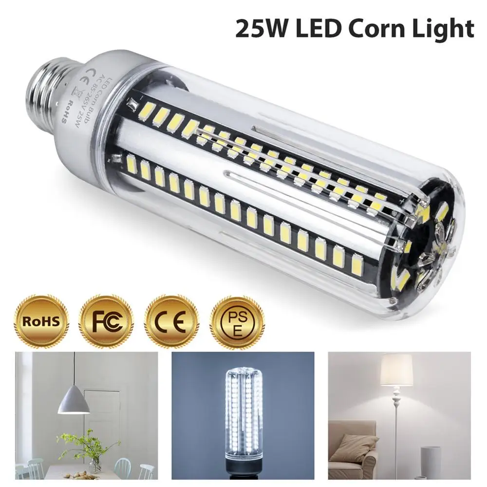 

25W LED Light Bulbs E26/E27 96LED SMD5736 2000Lm Daylight White Led Corn Light Bulbs (Replacement 200W Bulb) for Indoor light