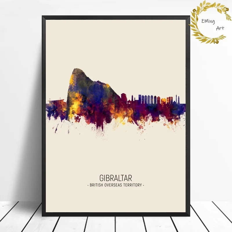 

Southampton United Kingdom Skyline City Map Modern watercolor Canvas Art Print Wall Pictures for Living Room No Frame