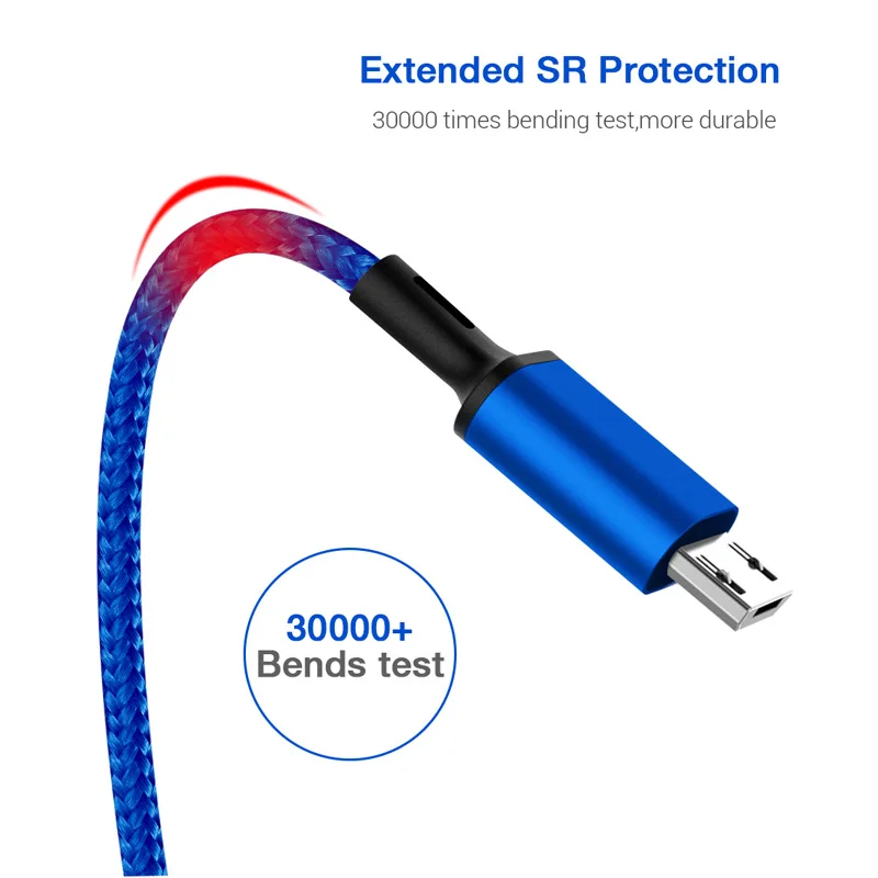 LEORY 1 м Micro USB кабель 2.4A Быстрый синхронизации данных и зарядки 480 Мб скорость