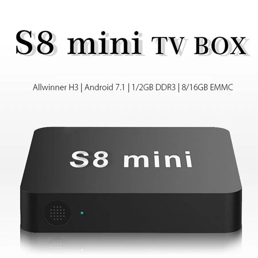

S8 Mini TV Box Android 7.1 Allwinner H3 2.4GHz 5GHz WiFi BT4.1 2GB 16GB Set Top Box 4K H.265 1.3GHz 100Mbps Home Media Player