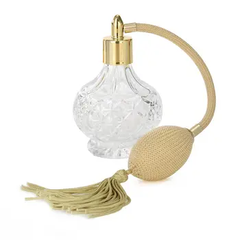 

Empty 80ml Clear Crystal Vintage Perfume Bottle Gold Long Spray Tassels Parfume Atomizer Pump Refillable Glass Bottles China