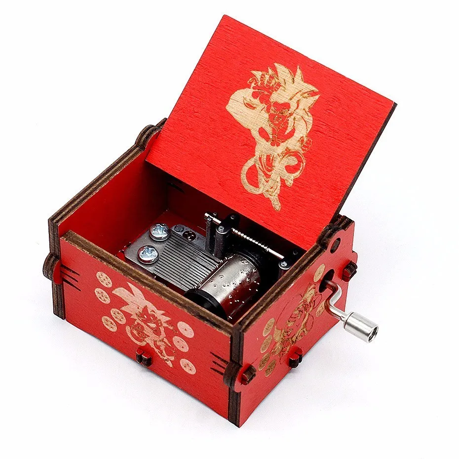 

2019 New Red Dragon Ball Game Of Thrones Beauty And The Beast City Of Sky Moon Rive Wooden Music Box Star Wars Christmas Gift