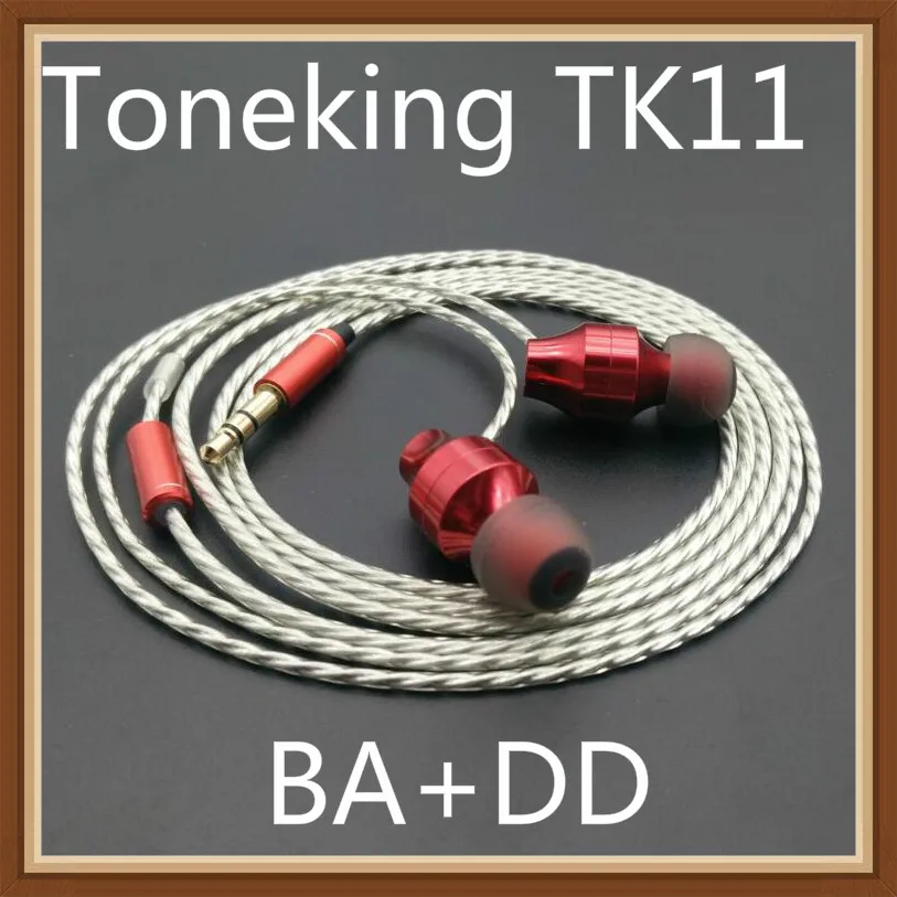 Musicmaker TONEKING TK11 Dynamic with BA Double Unit BA+DD HIFI Music Monitor DJ In Ear Earphone DIY Custom Hybrid Earphons | Электроника