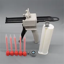 75 мл 10:1 AB Эпоксид клеевой пистолет аппликатор клей двухкомпонентный диспенсер с 75 мл 10:1 Пустой двойной барабанный картридж 5 шт. смесительная насадка