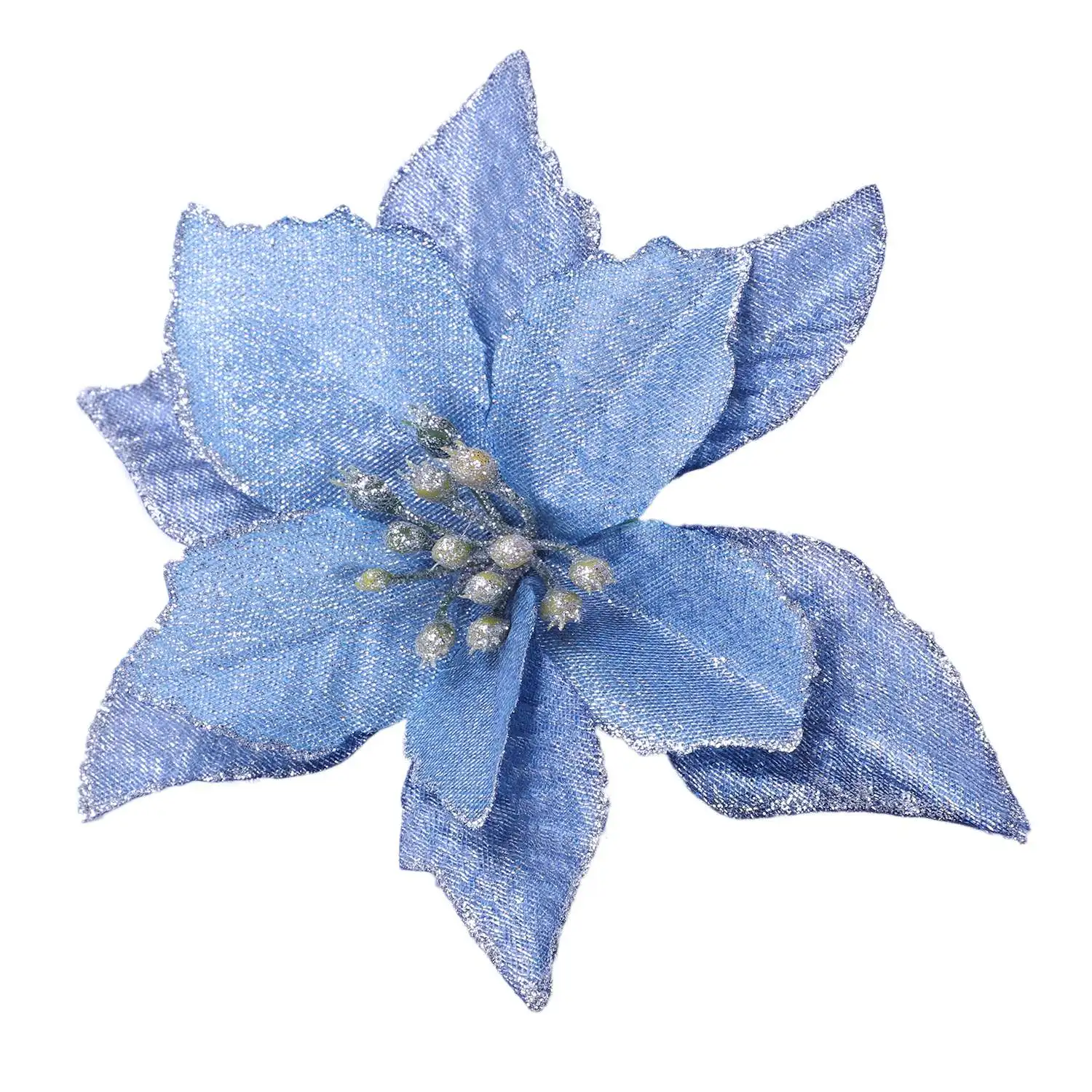 LBER 10 шт. блестки цветы без искусственных цветов дерево орнамент Рождество Домашний Декор Свадебная вечеринка синий