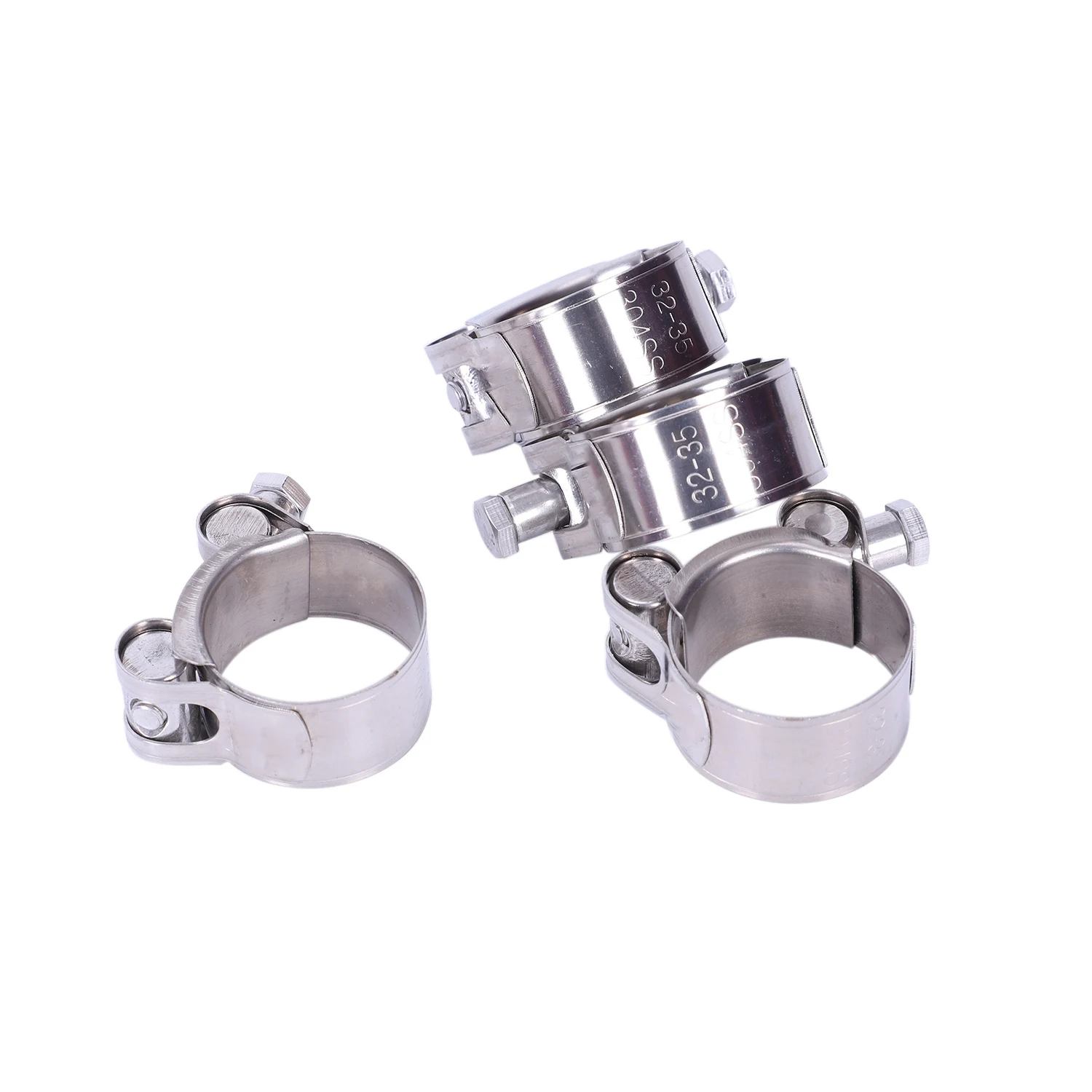 

4PCS stainless steel strong hose hose clamp for motorcycle exhaust clamp 32-35mm