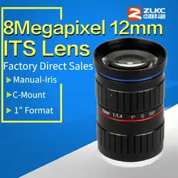 С креплением 12 мм 8,0 мегапиксельная 1 "F1.4 его коррекции фиксированным фокусным расстоянием линзы промышленной камеры IP ручной диафрагмой HD