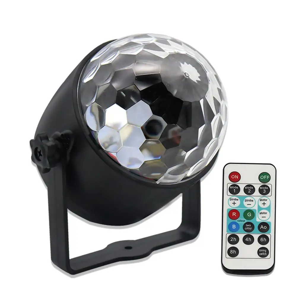 

LED Stage Light 6W AC 100-240V Crystal Small Magic Ball Light 6 Color Remote Control Disco Light Party Lights Bar Stage Lamp
