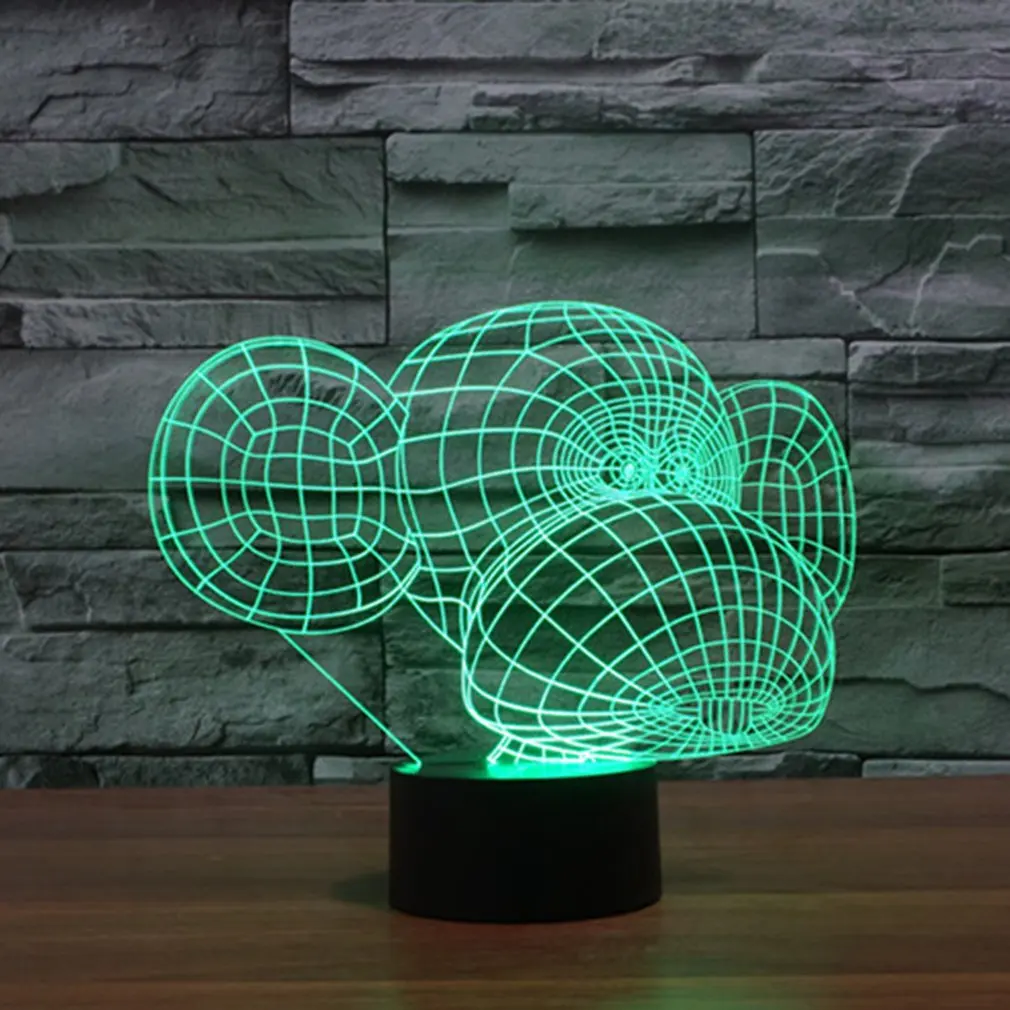 

Monkey Shape Touch Table Lamp 7 Colors Changing Desk Lamp 3D Lamp LED Night Light Stereoscopic Illumination