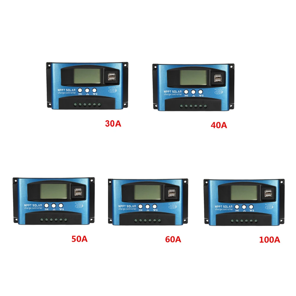 

30/40/50/60/100A Solar Charge Controller Auto 12/24V Solar Panel Battery Regulator Charge Controller