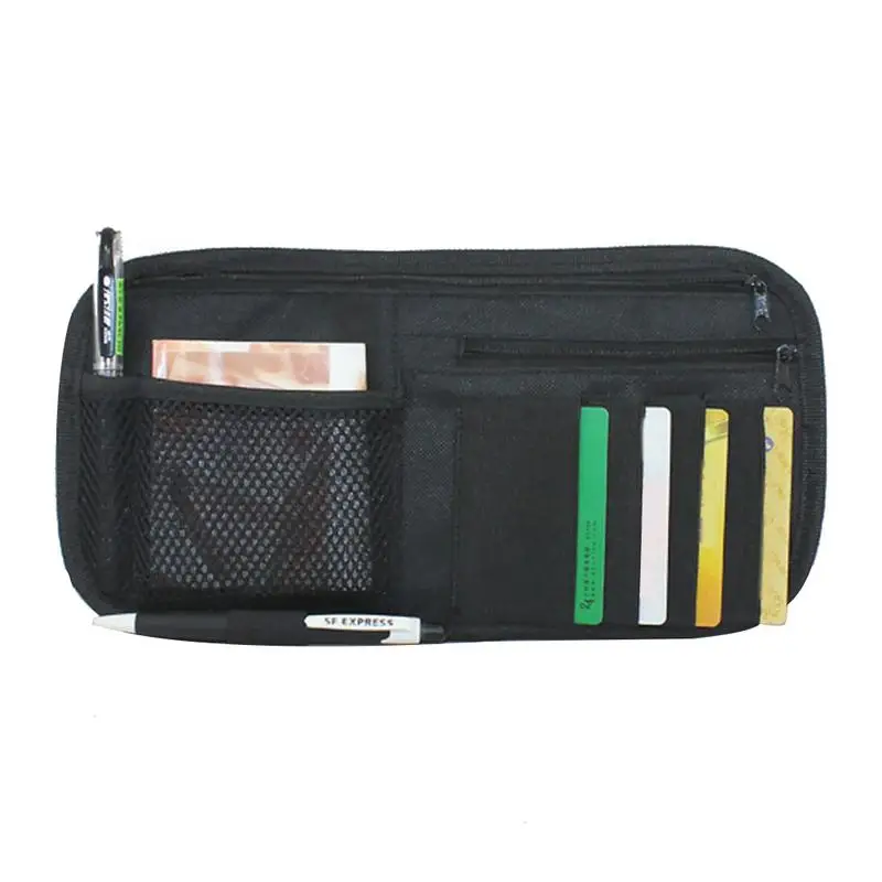 

Multifunctional Car Sun Visor Storage Bag Large Capacity Oxford Cloth Nylon Zipper Ticket Card Mobile Phone CD Bag Hanging Bag
