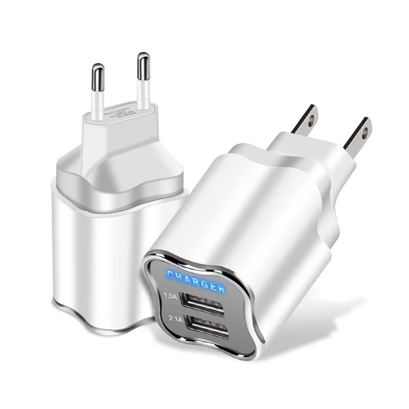 

Dual Port USB Charger 5V 2.1A Wall Adapter Mobile Phone Charger For Samsung s9 Xiaomi Tablet Portable usb phone charging