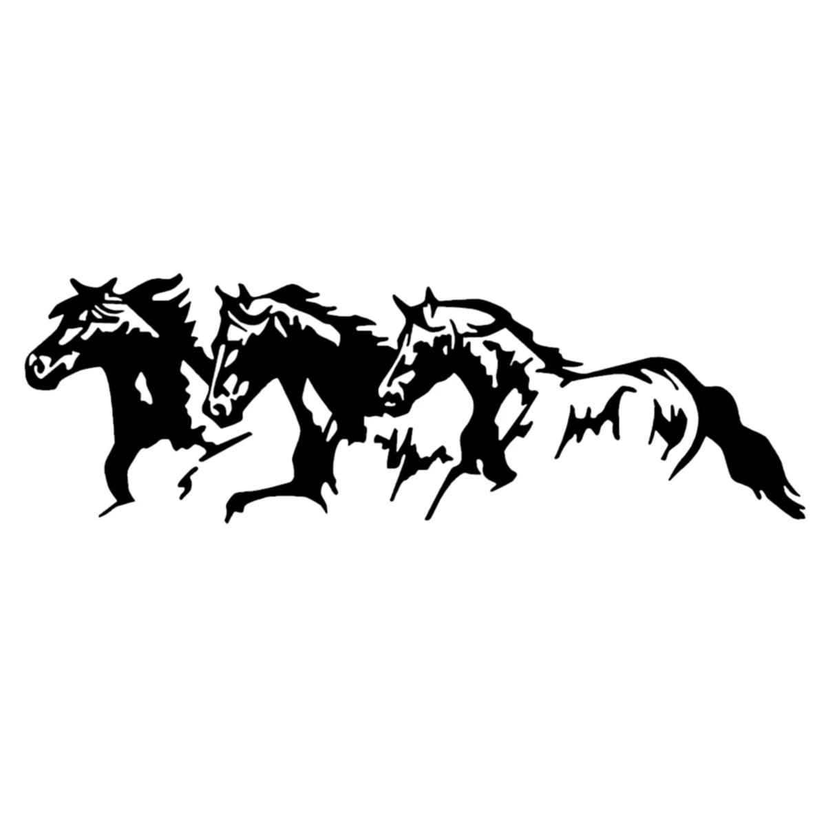 

1pc Running Horses Car Self-Adhesive Sticker Decal Waterproof Decoration 25x8.1cm For SUV Truck Flat Smooth Surface