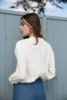 High Quality Silk 100% Notched Neck Blouse Top - 2019 Spring Summer Ladies White/Black Blouse Shirt 3