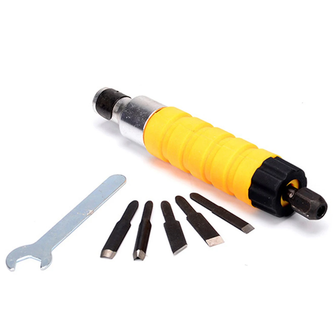 

New Wood Chisel Carving Tool Set Furniture Wood Carving Tool Electric Chisel+5 Carving Tips Wrench Flexible Flex Shaft