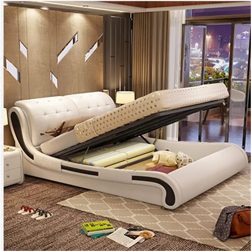 Modern Ranza Tempat Tidur Tingkat Quarto Meuble Maison Yatak Single Home Furniture Leather De Dormitorio Mueble Cama Moderna Bed