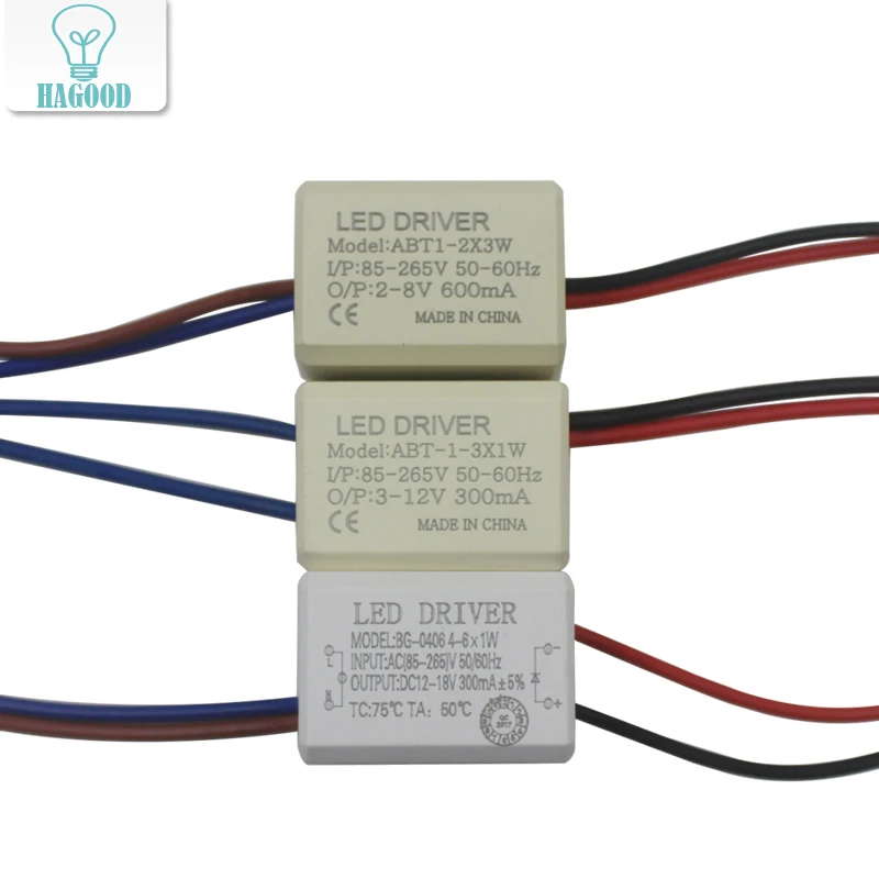 

1-2x3W 1-3W 4-6W LED Driver AC85-265V Wall Lamp Replacement Drive Adapter 240-270mA 500mA Power Supply Transformers