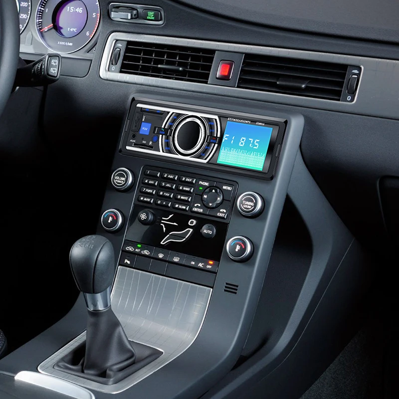 12 V Авто magnitol автомобиля Bluetooth стереонаушники вкладыш MP3 плеер 60 Вт * 4 FM радио Aux