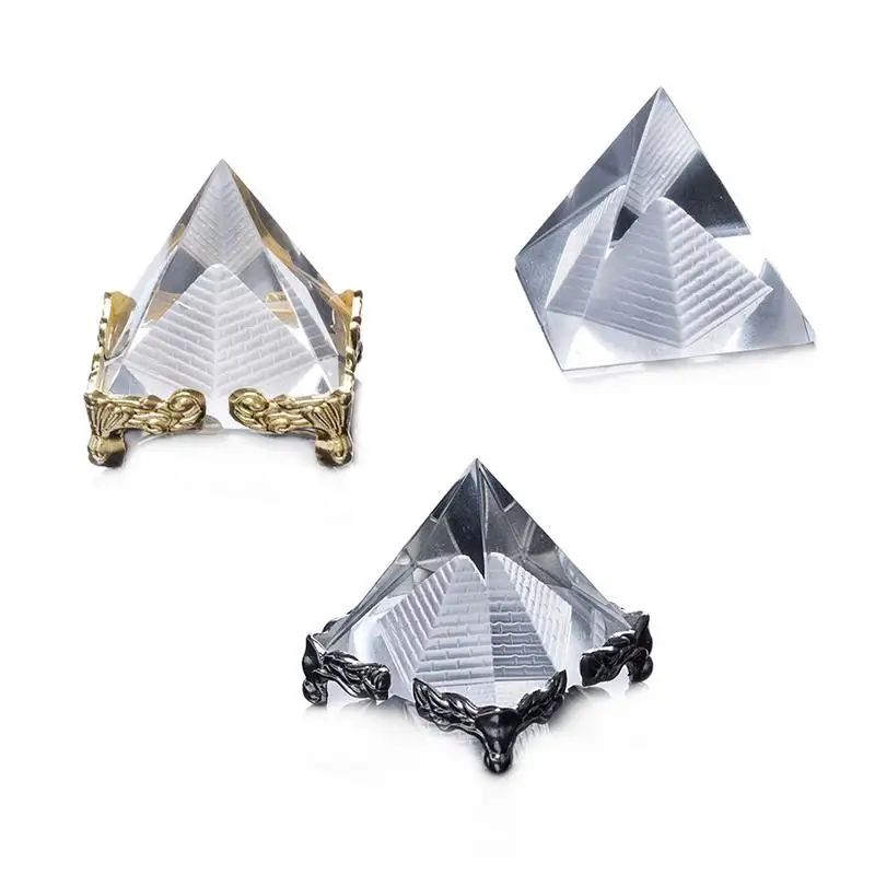 

AUGKUN 1PC Quartz Crystal Glass Pyramid Ornament Carved Pyramid Egyptian Crystal Pyramid Crystal Decoration Home Decor AAA
