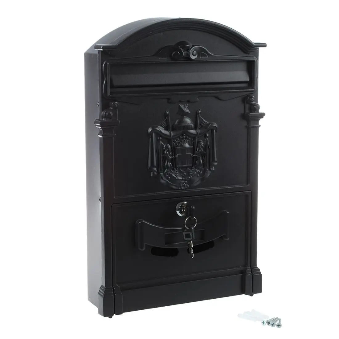 Сверхмощный Черный алюминиевый запираемый безопасный почтовый ящик Letterbox