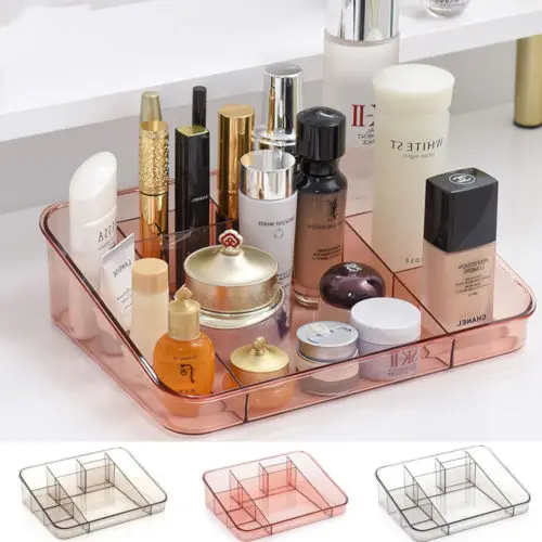  Clear Acrylic High Capacity Makeup Case Cosmetic Organizer Holder Storage Box