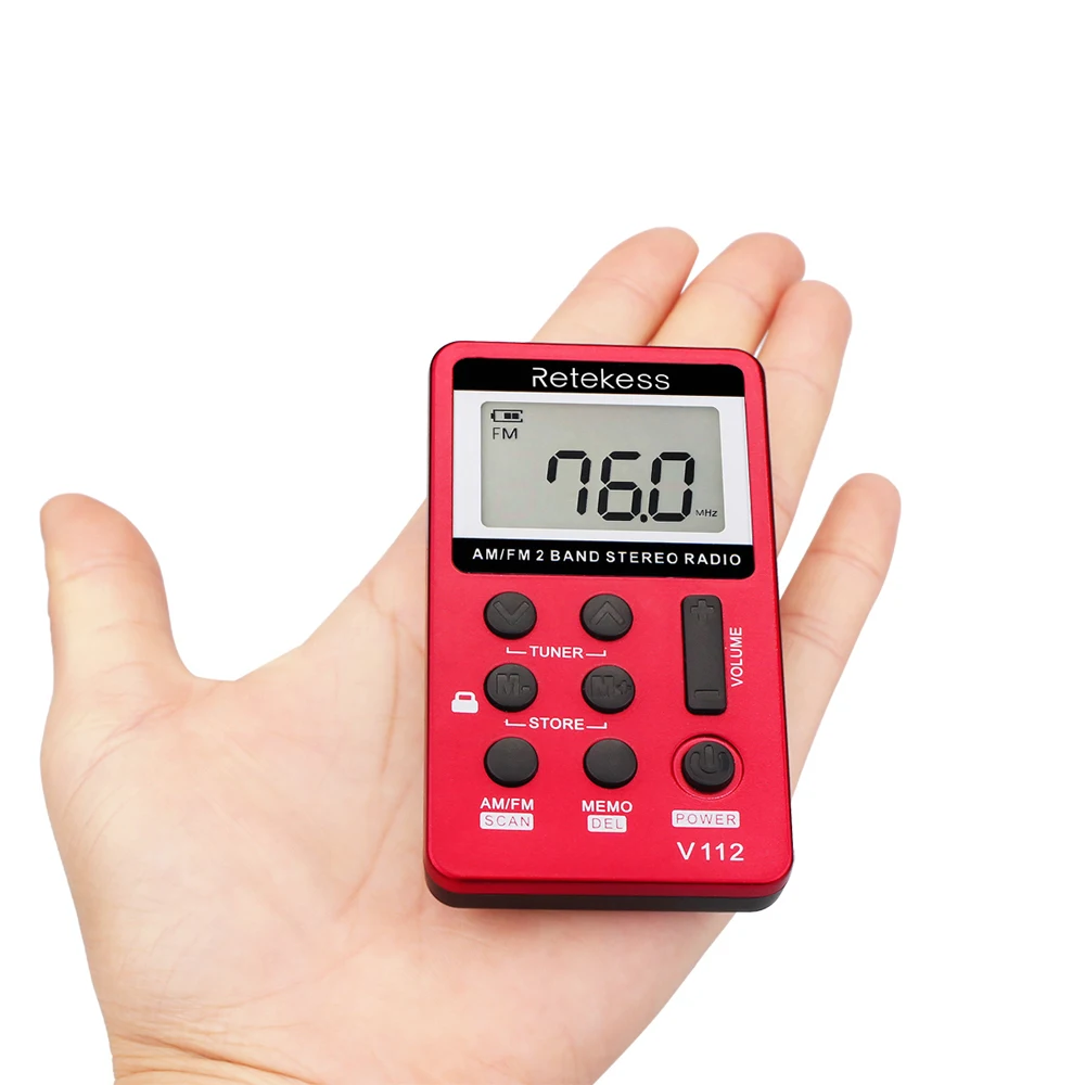 TIVDIO V 112 Портативный AM/ FM стерео радио Карманный ЖК дисплей экран 2 полосный