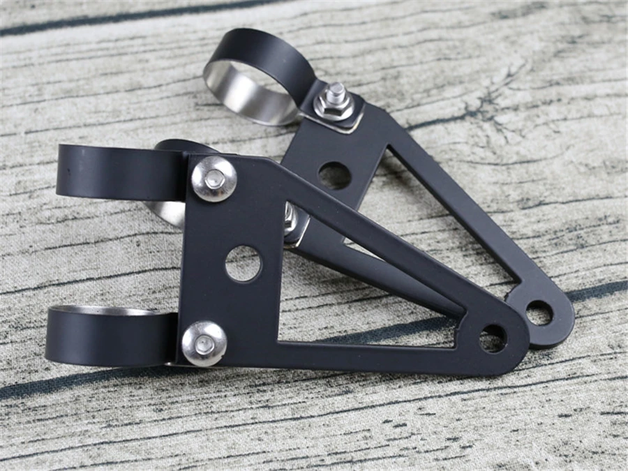 

Steel 41mm Motorcycle Headlight Mount Bracket Fork Matte Black Universal