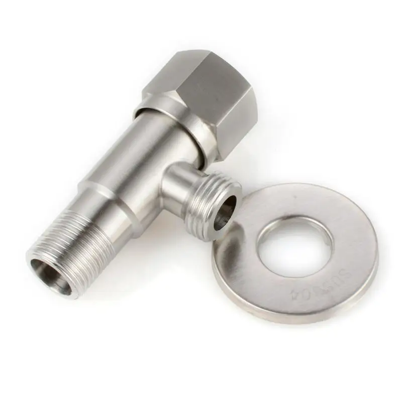 304 Stainless Steel Angled Valve Shower Head Toilet Faucet Stop Valve