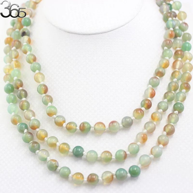 

Free Ship Gift Packed 54inch 8mm Green Grape Agat Onyx Natural Gems Stone Long Necklace Yoga For Women Bohemian Necklace