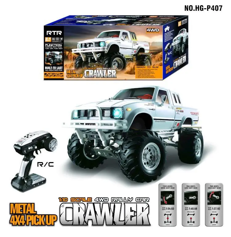 HG P407 1/10 2,4G 4WD 3CH матовый ралли Rc автомобиль для TOYATO Металл 4X4 пикап Рок Гусеничный RTR игрушка черный белый подарки для мальчиков