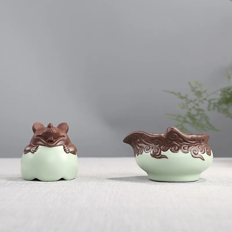 Портативный персональный китайский керамический чайник с 1 чашкой чайный набор кунг-фу дорожная чайная чашка посуда для напитков фарфоровый чайник с милым животным