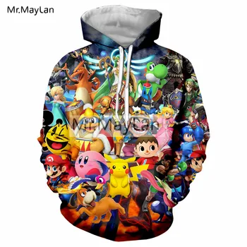 

Game Super Smash Bros 3D Print Pokemon Pikachu Zelda Link Mario Jackets Women/men Hip Hop Streetwear Hoodie Tracksuits Harajuku