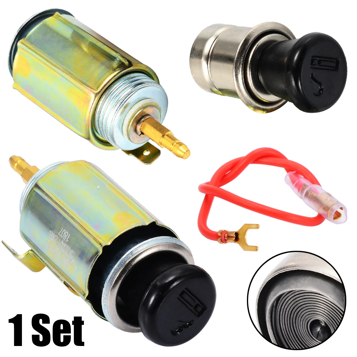 

New Arrival 1set 12V Universal Car Motorcycle Cigarette Lighter Head + Socket Assembly + Power Cord Accessories